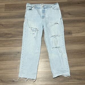 Abercrombie & Fitch 34/18R Blue Jeans 90s Straight Ultra High Rise Curve Love